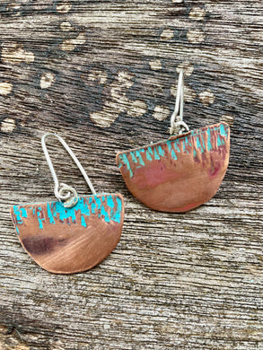 Copper patterned earrings